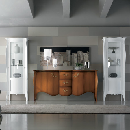 Credenza sagomata con maniglie 700, dettaglio frontale