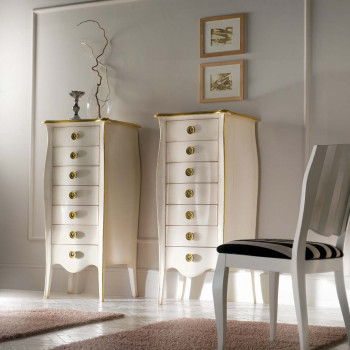 Cassettiera sagomata classica con dettagli in oro