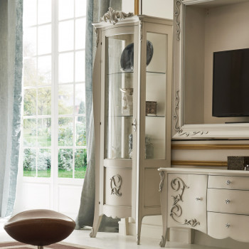 Vetrina sagomata 1 anta sinistra in barocco moderno