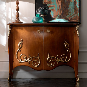 Credenza due ante barocco moderno con intagli dorati