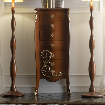 Cassettiera sagomata classica con intagli barocchi