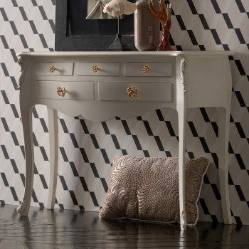 Consolle 5 cassetti in stile barocco moderno, dettaglio frontale