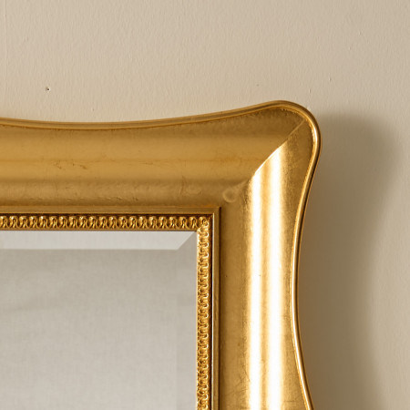 Dettaglio cornice specchiera barocco moderno foglia oro