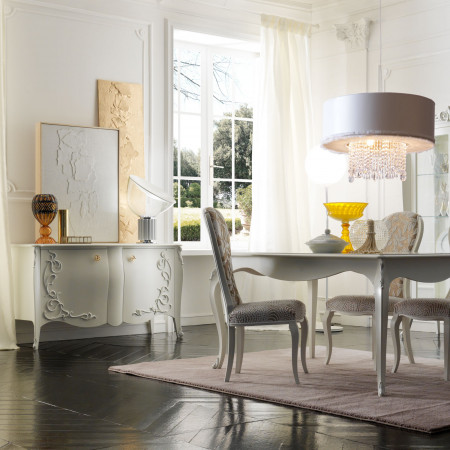 Tavolo in stile barocco moderno allungabile, arredamento elegante