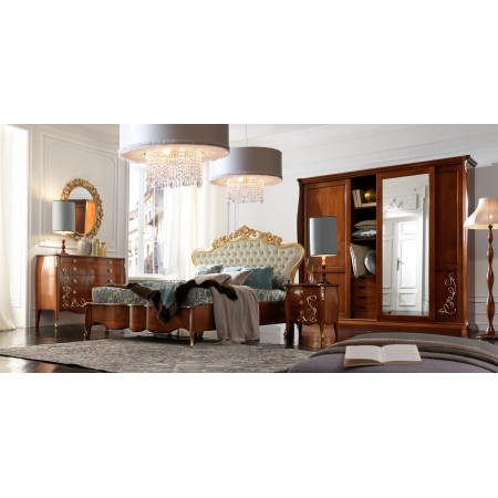 Letto matrimoniale queen size in stile barocco moderno