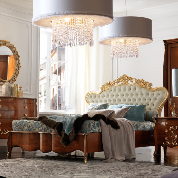 Letto king size in stile barocco moderno