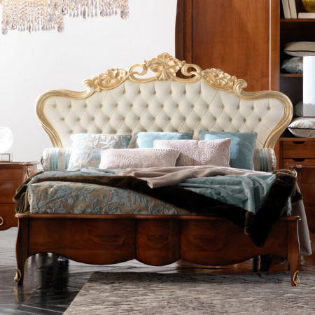 Letto king size in stile barocco moderno