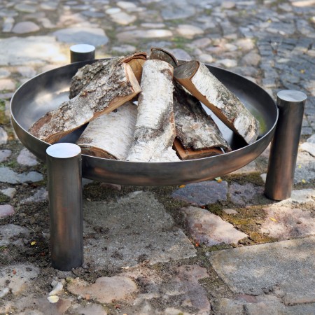 Braciere Elegante Palma 70cm in Acciaio Naturale