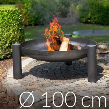 Braciere Elegante Palma 100cm in Acciaio Naturale