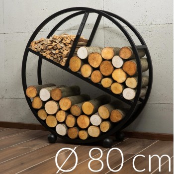 Portalegna Rotondo con Divisori Diego 80cm