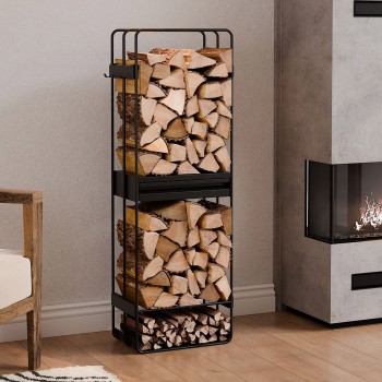 Portalegna Completo Loft 120x40x25cm con Cassetto