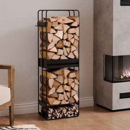 Portalegna Completo Loft 120x40x25cm con Cassetto