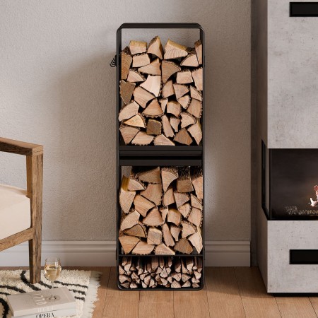Portalegna Completo Loft 120x40x25cm con Cassetto