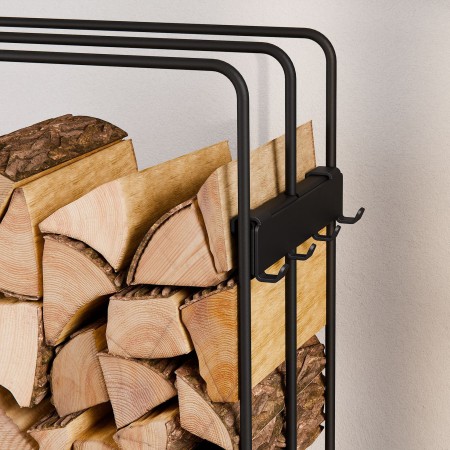 Portalegna Completo Loft 120x40x25cm con Cassetto