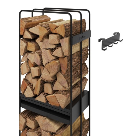 Portalegna Completo Loft 120x40x25cm con Cassetto