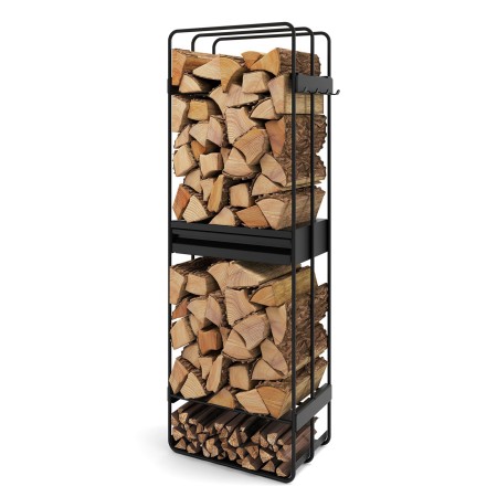 Portalegna Completo Loft 120x40x25cm con Cassetto