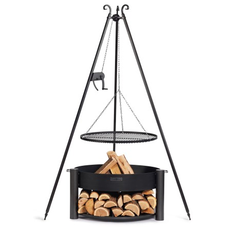 Set Braciere Montana 80cm Treppiede 180cm Verricello Griglia 70cm