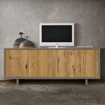 Madia in frassino con ante in rovere nodato vista frontale