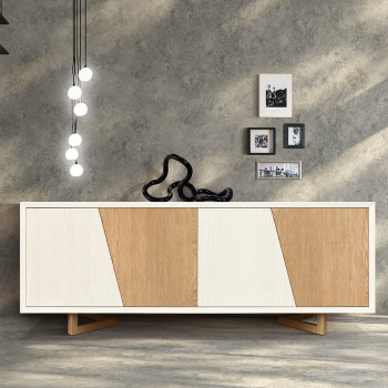 Madia in legno di frassino con ante push-pull dettaglio