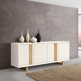 Madia in frassino tre ante push-pull con dettagli decorativi