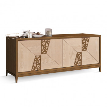 Madia in frassino, dettaglio ante traforate