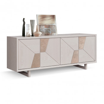 Madia in frassino, dettaglio ante con formelle platino