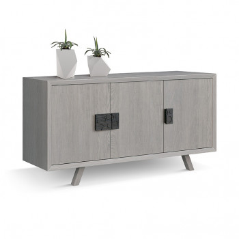 Madia moderna in frassino, dettaglio maniglie intagliate