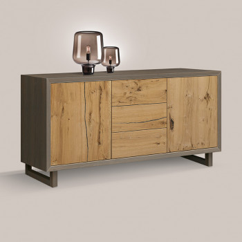 Madia moderna in frassino con ante in rovere nodato