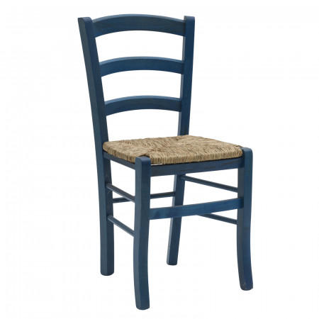 Kit 16 sedie paesane colore blu seduta paglia