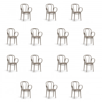 Kit 14 sedie Vienna in polipropilene tortora