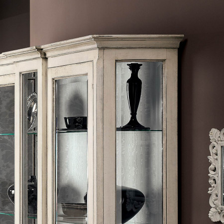Credenza della sala ante paglia vienna classica, legno intarsiato