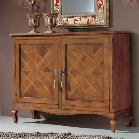 Credenzina 2 porte intarsiate classica, dettaglio intarsio
