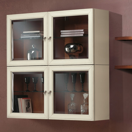 Pensile 60 x 60 x 33 in legno con anta vetro