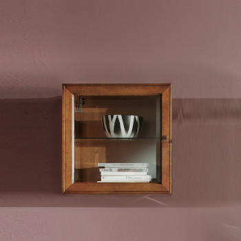 Pensile 60 x 60 x 33 classico con antina in vetro, dettaglio interno