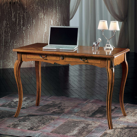 Scrittoio con parquet in legno, piano intarsiato