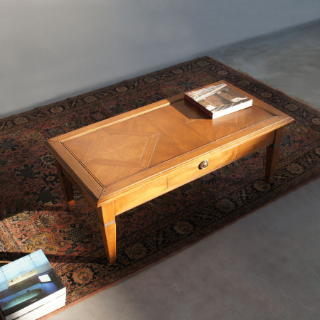Tavolino con parquet in legno