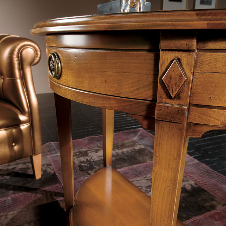 Consolina mezzaluna classica in legno ciliegio
