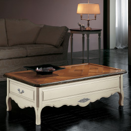 Tavolino rettangolare con parquet Tavolino rettangolare con parquet