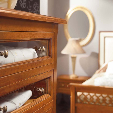 Specchiera ovale con cornice foglia oro in legno massello