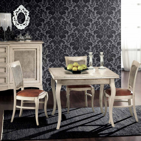 Credenza della sala ante paglia vienna classica, legno intarsiato