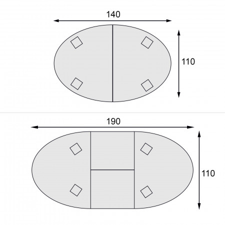 Tavolo ovale allungabile 140/190x110 bianco