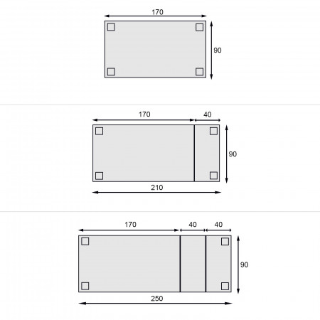 Tavolo 170/250x90  intarsiato in legno