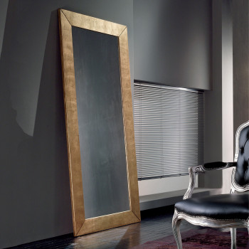 Specchiera moderna alta 200 cm dorata in legno