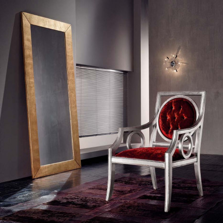 Specchiera moderna alta 200 cm dorata con cornice in legno