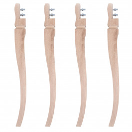 Set di 4 gambe a sciabola in legno per tavolo