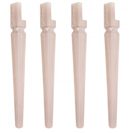Dettaglio set di 4 gambe a spillo in legno massello