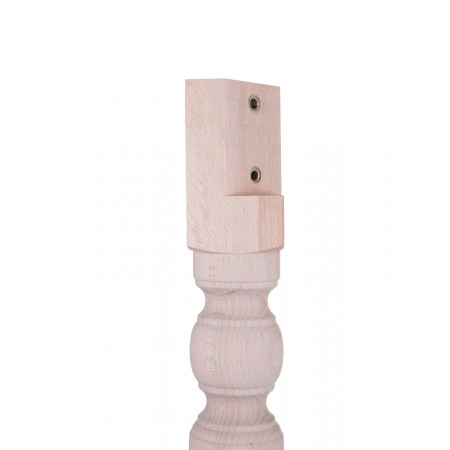 Dettaglio attacco del set di 4 gambe tornite in legno