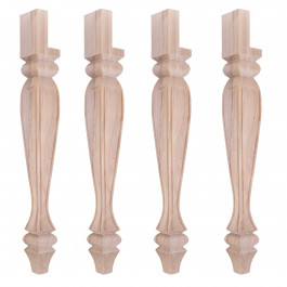 Set di 4 gambe a mongolfiera in legno per tavolo