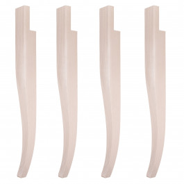 Set di 4 gambe a sciabola in legno per tavolo