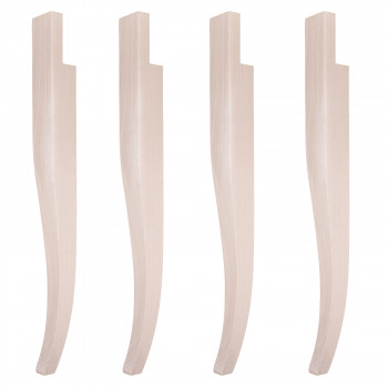 Set di 4 gambe a sciabola in legno massello di faggio